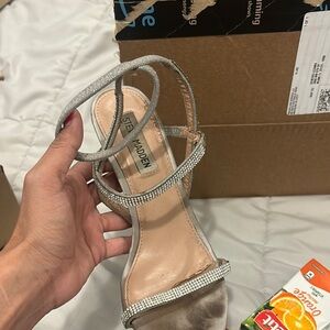 Steve Madden Silver Minimalist Heels